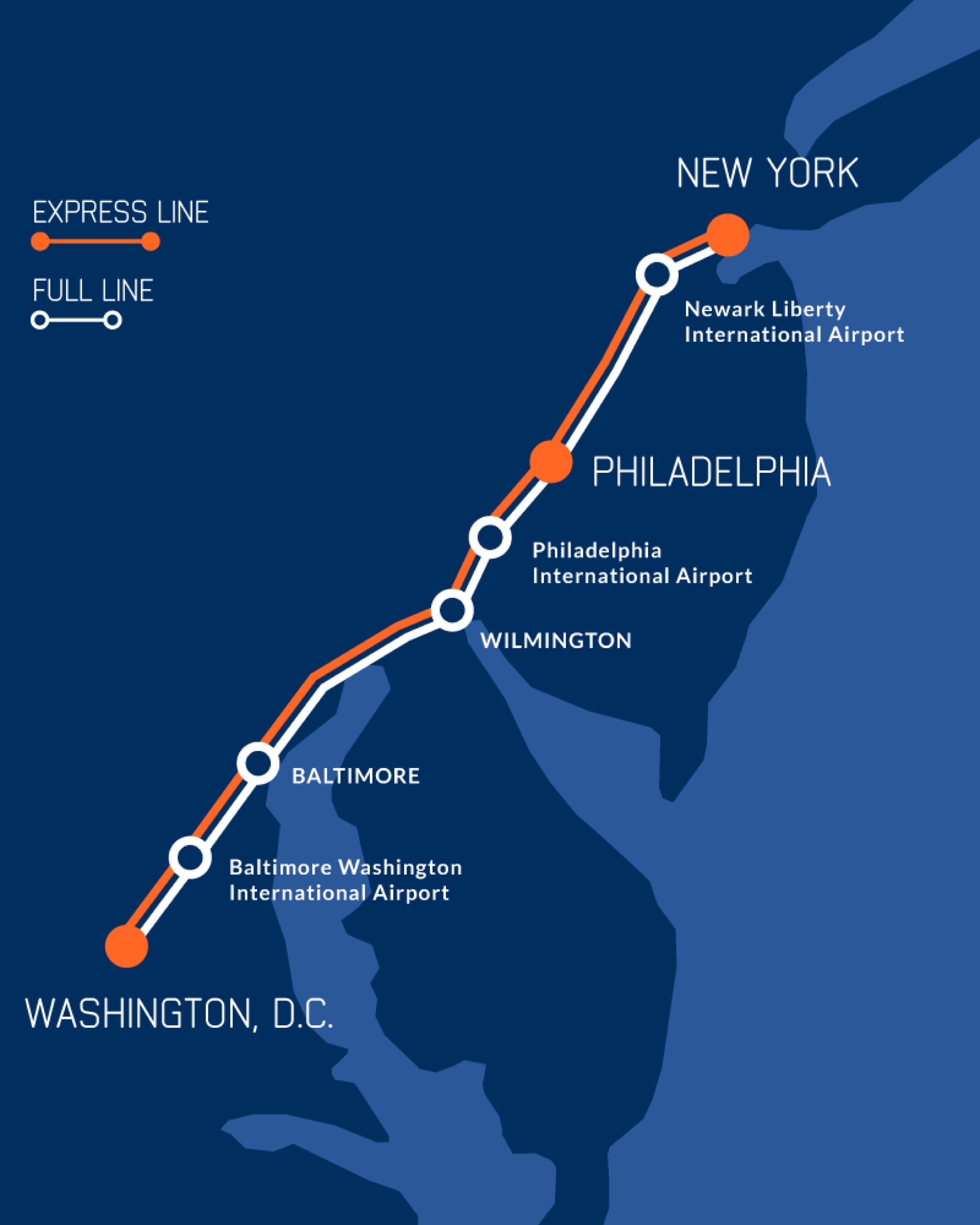 Northeast Maglev 3 Northeast Maglev transit map