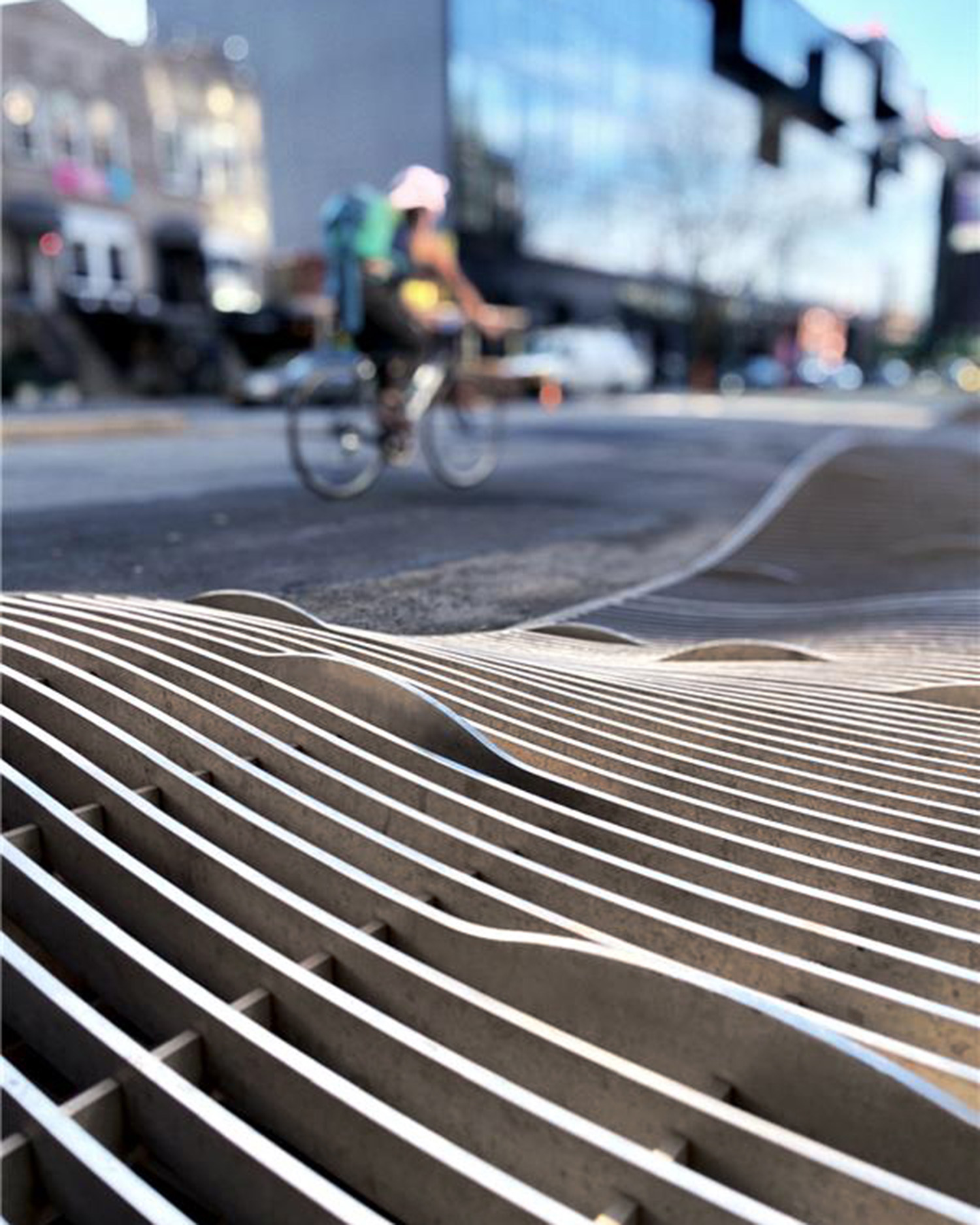 Flood Mitigation Street Furniture 1 close up detail of flood mitigation street furniture design