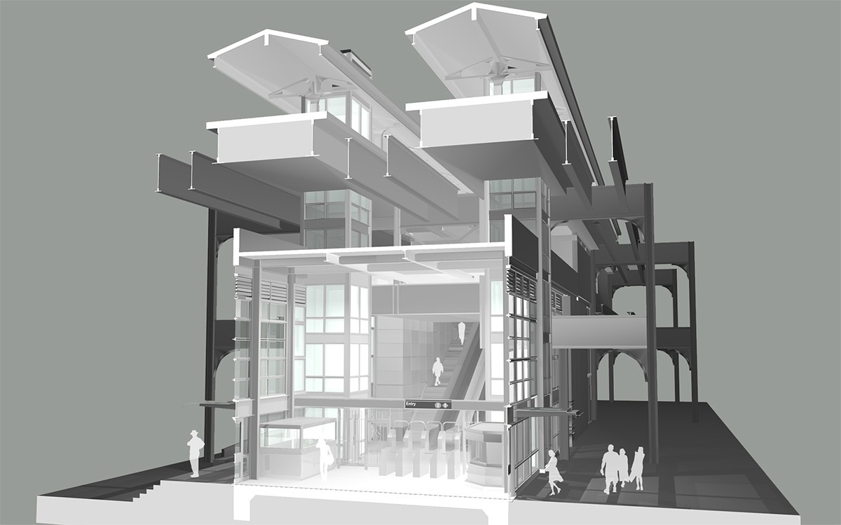 model of station cross section
