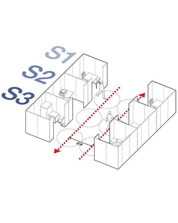 axonometric diagram of covid-19 vaccination site