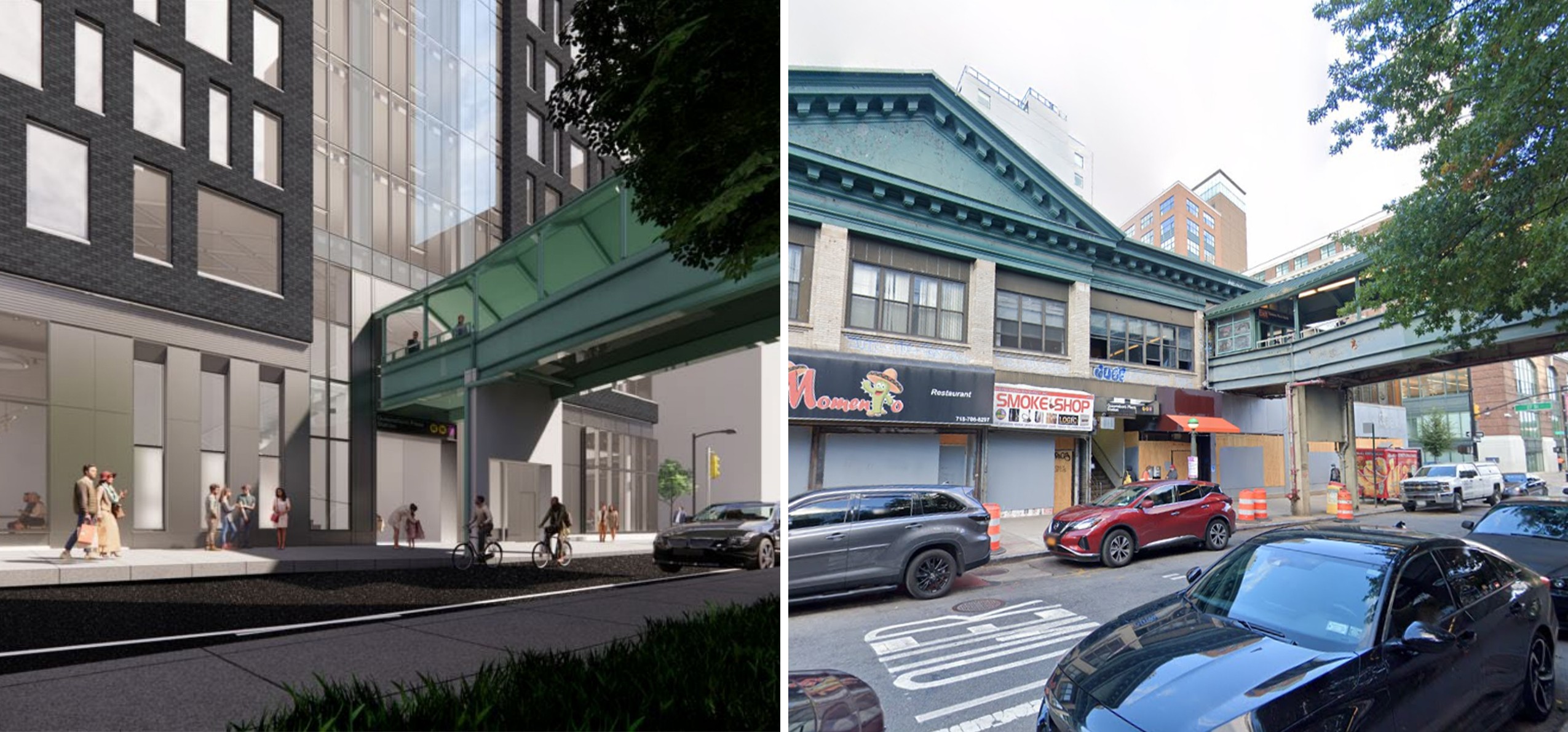 side by side comparison queensboro plaza north entrance