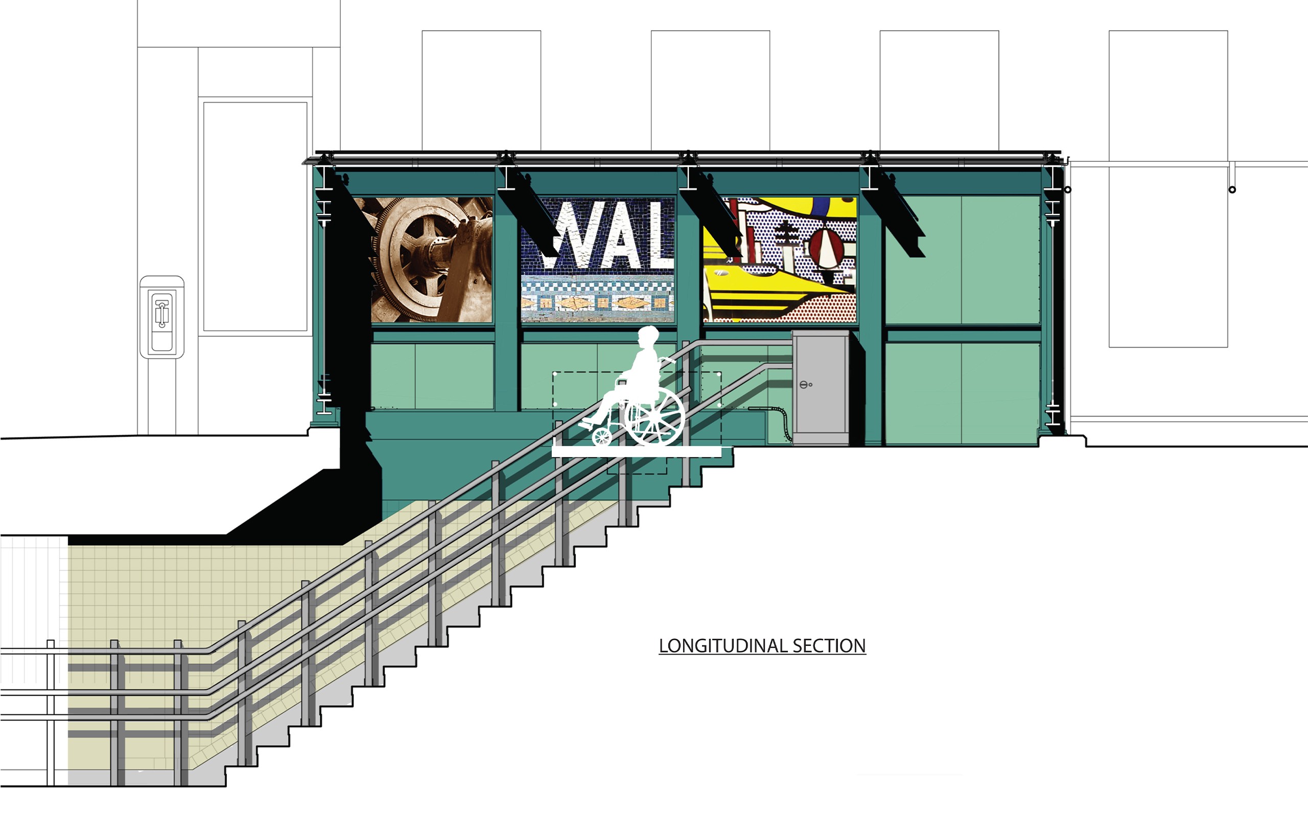Transit Museum 06 section diagram of New York Transit Museum accessible entrance