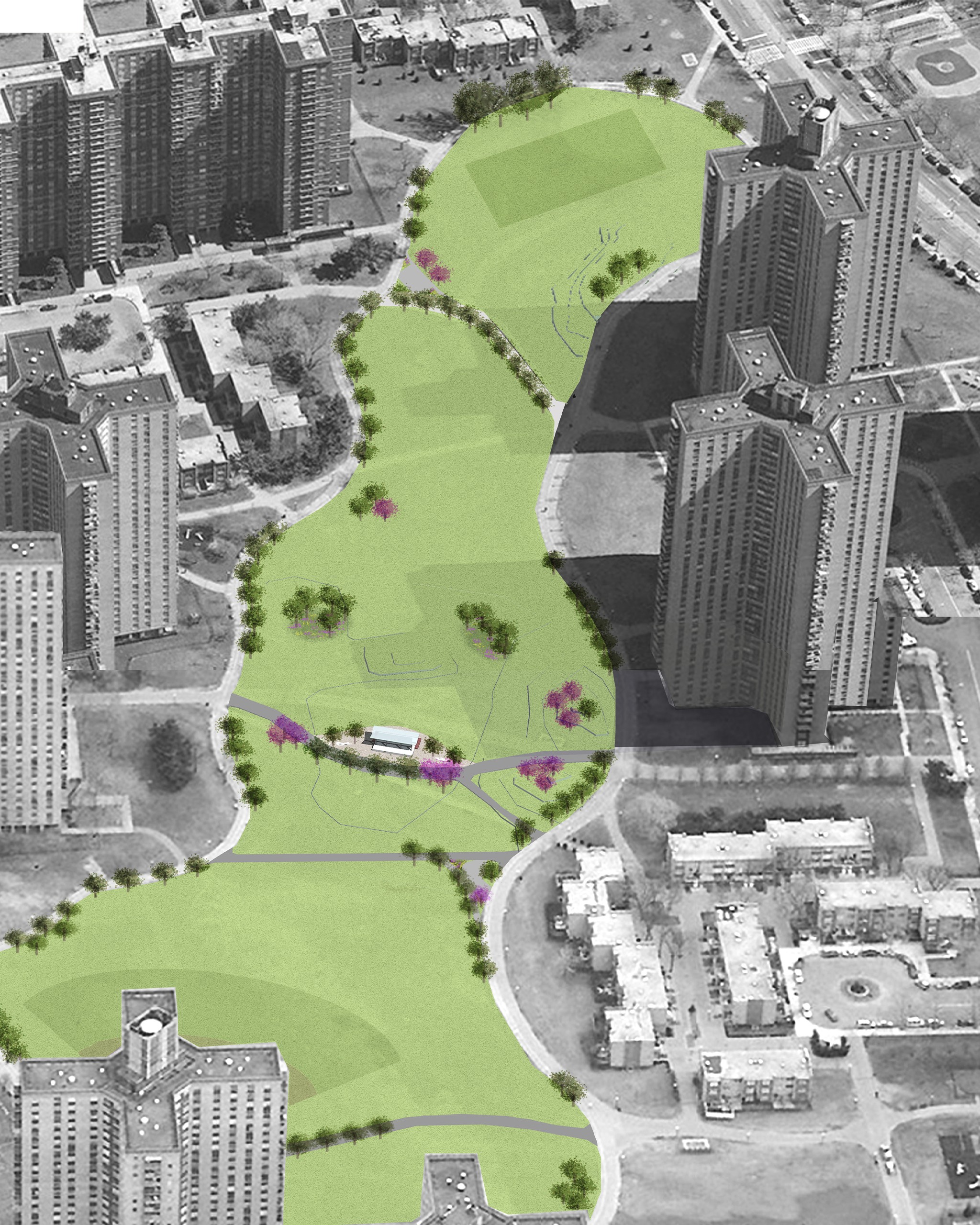 scheme3 mockup of Co-op City Greenway