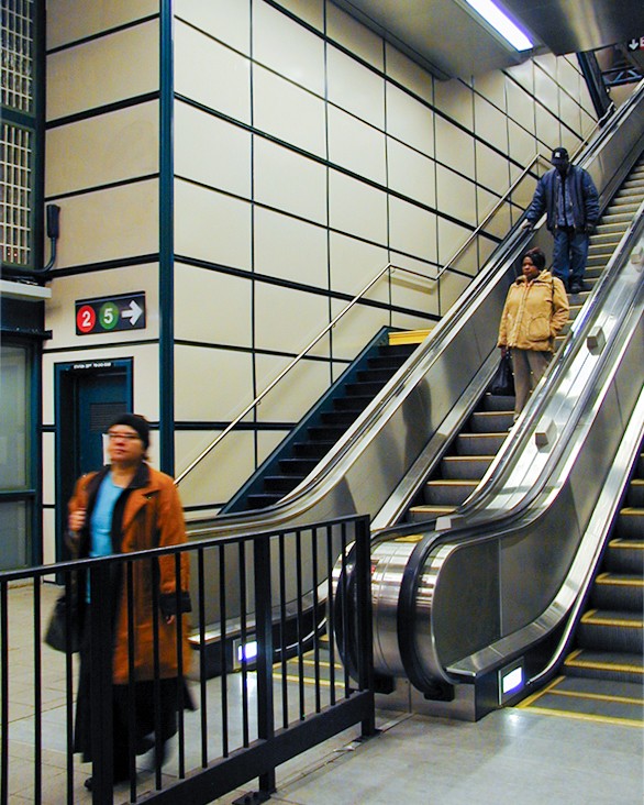 interior gun hill road station escalator