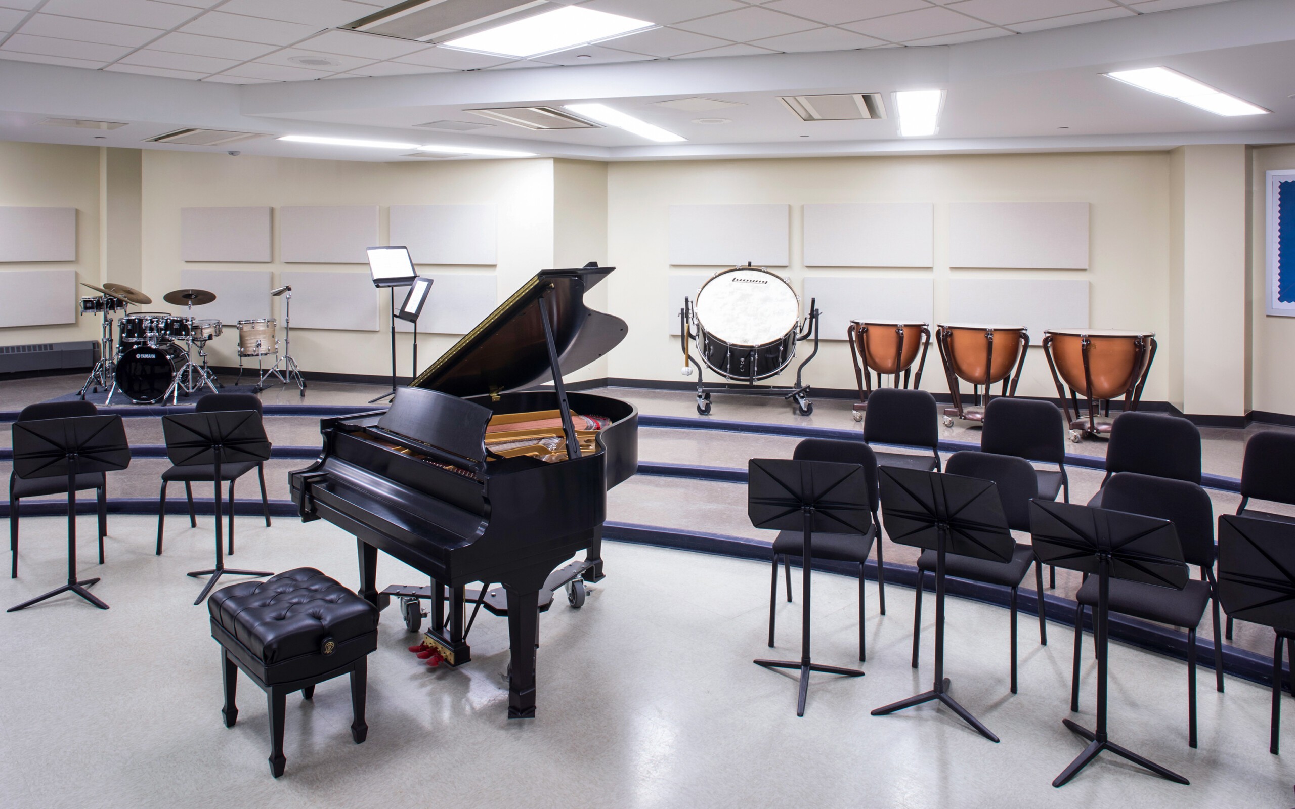Music room with piano