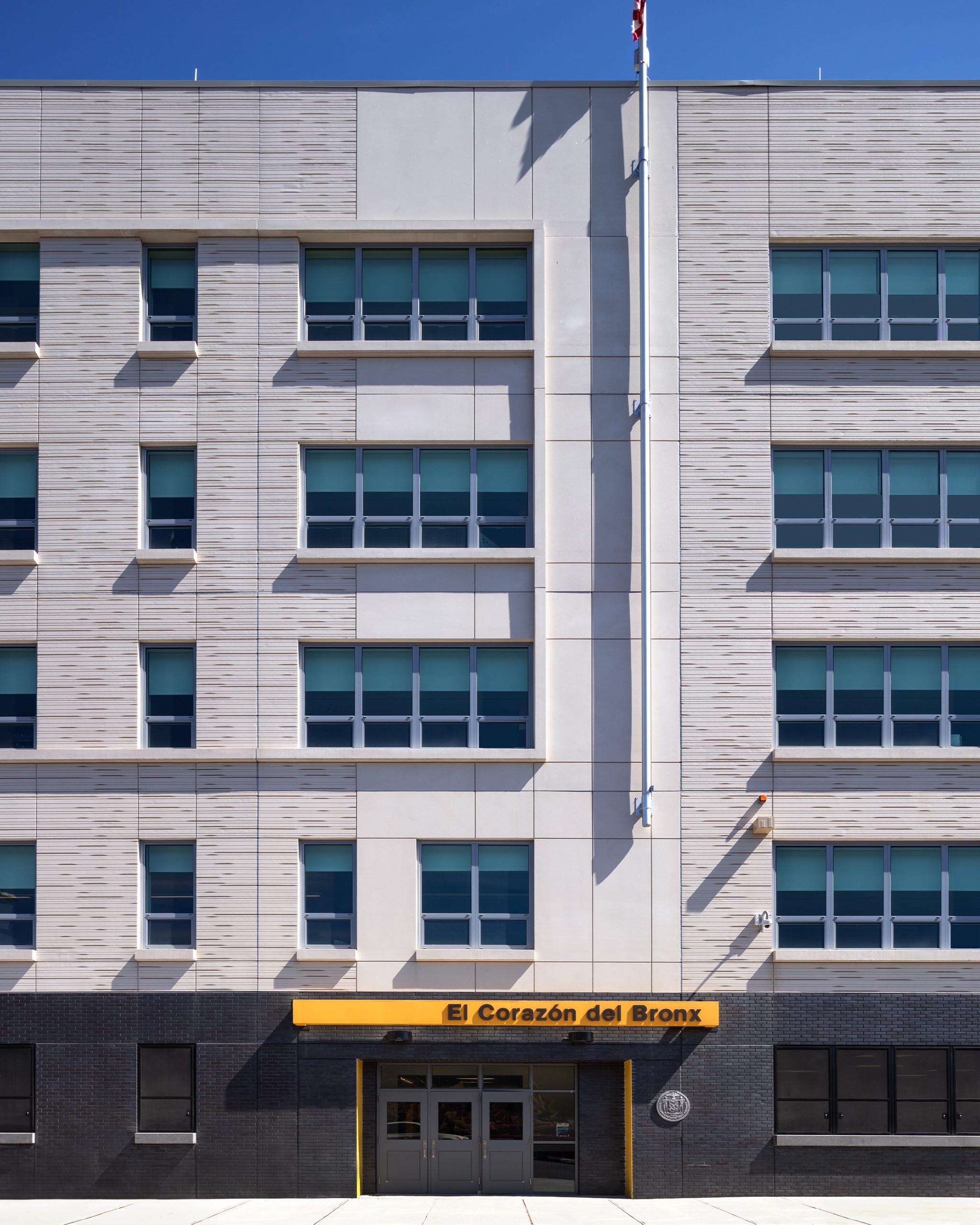 Samara Community School front façade and entryway