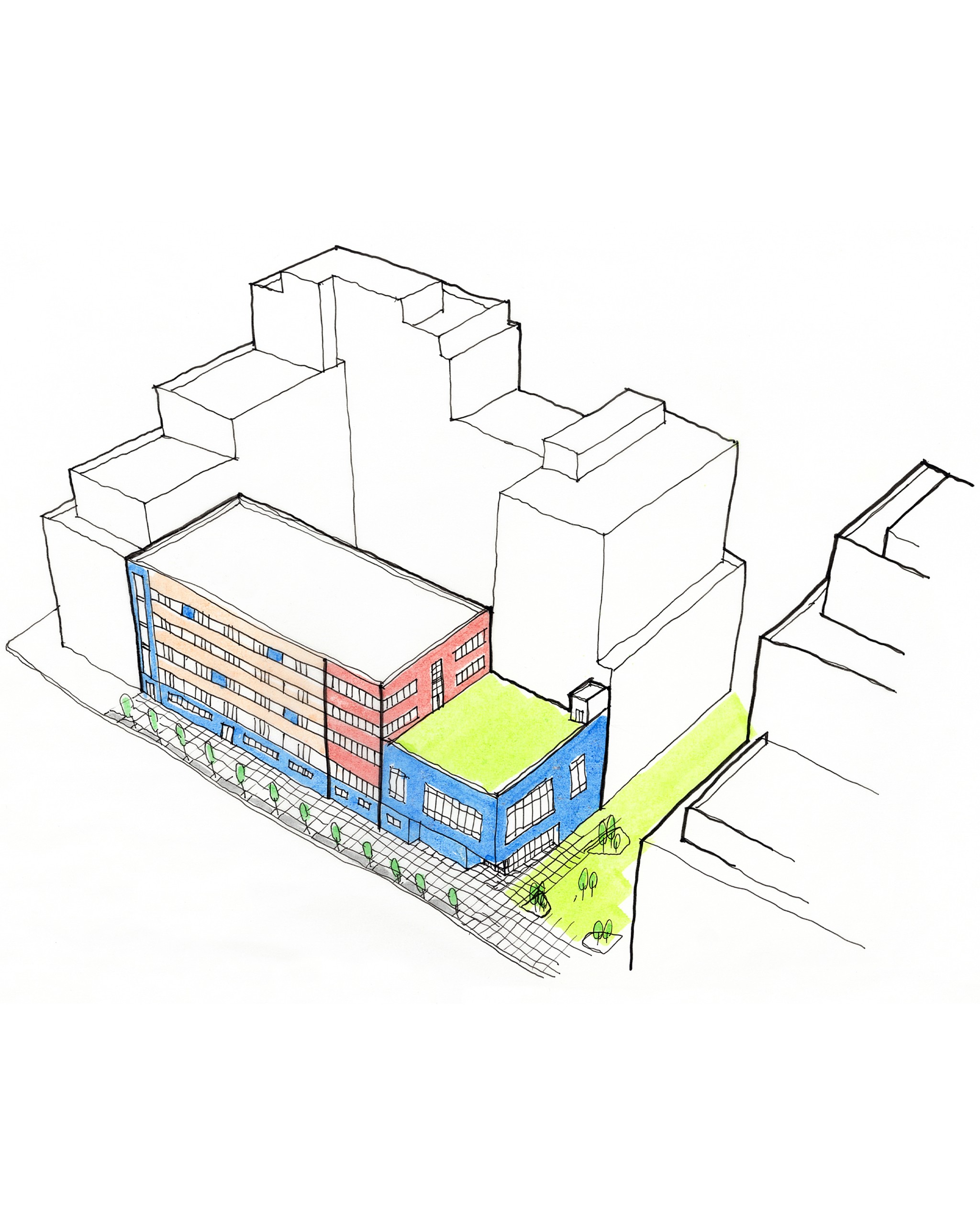 Samara Community School aerial drawing