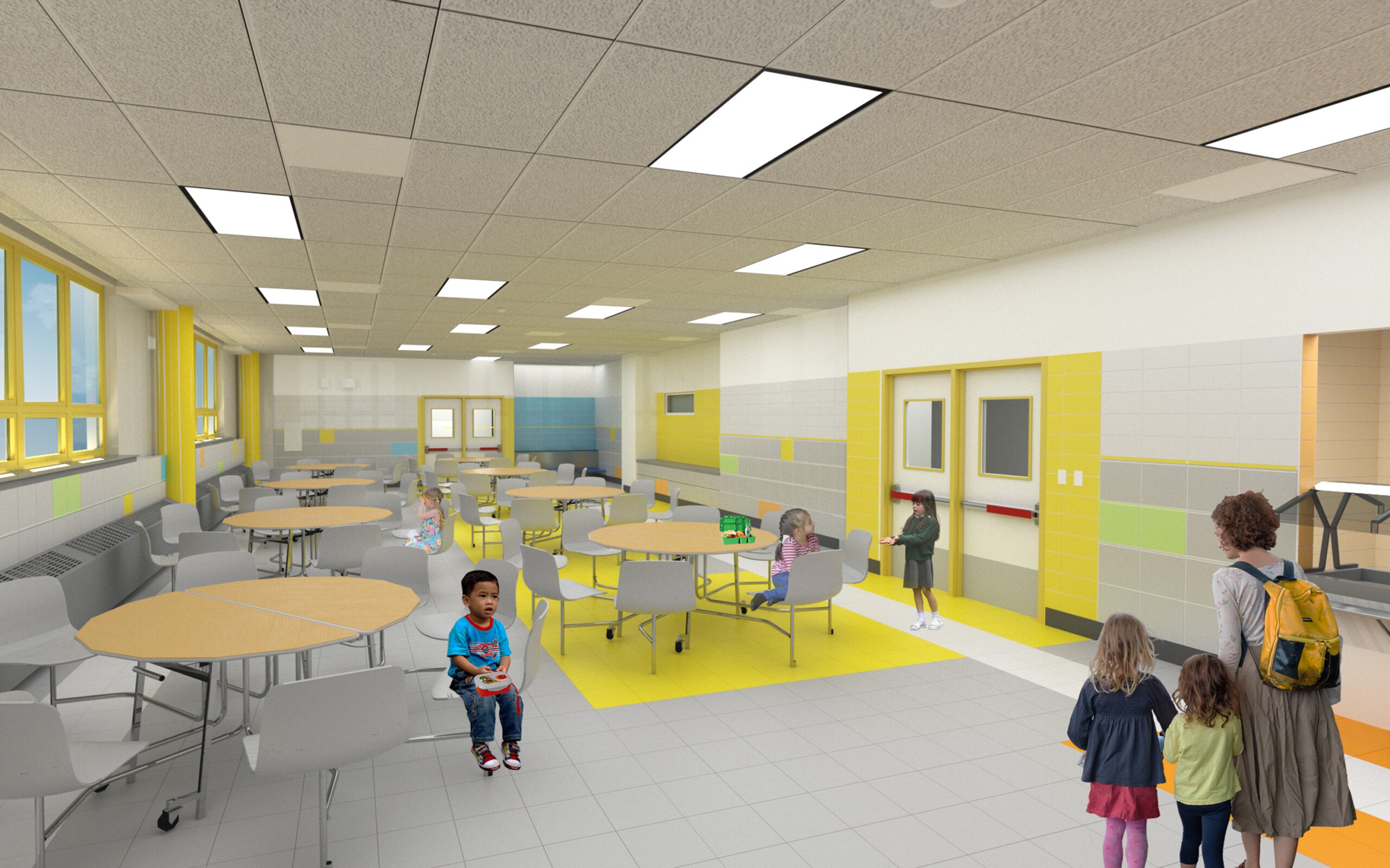 Samara Community School cafeteria rendering