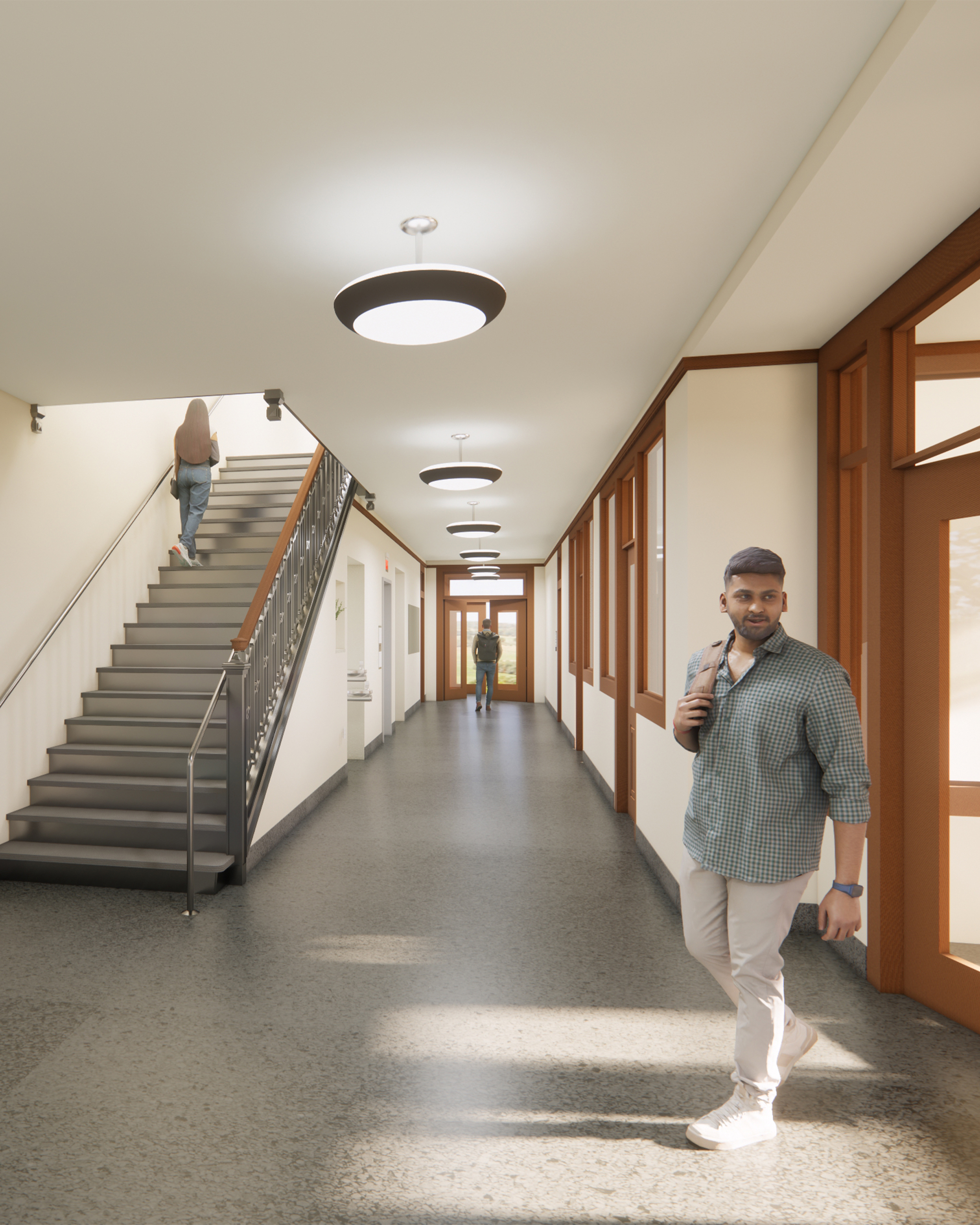 1st Floor Lobby_8x10 Cornell University Rice Hall first floor lobby rendering
