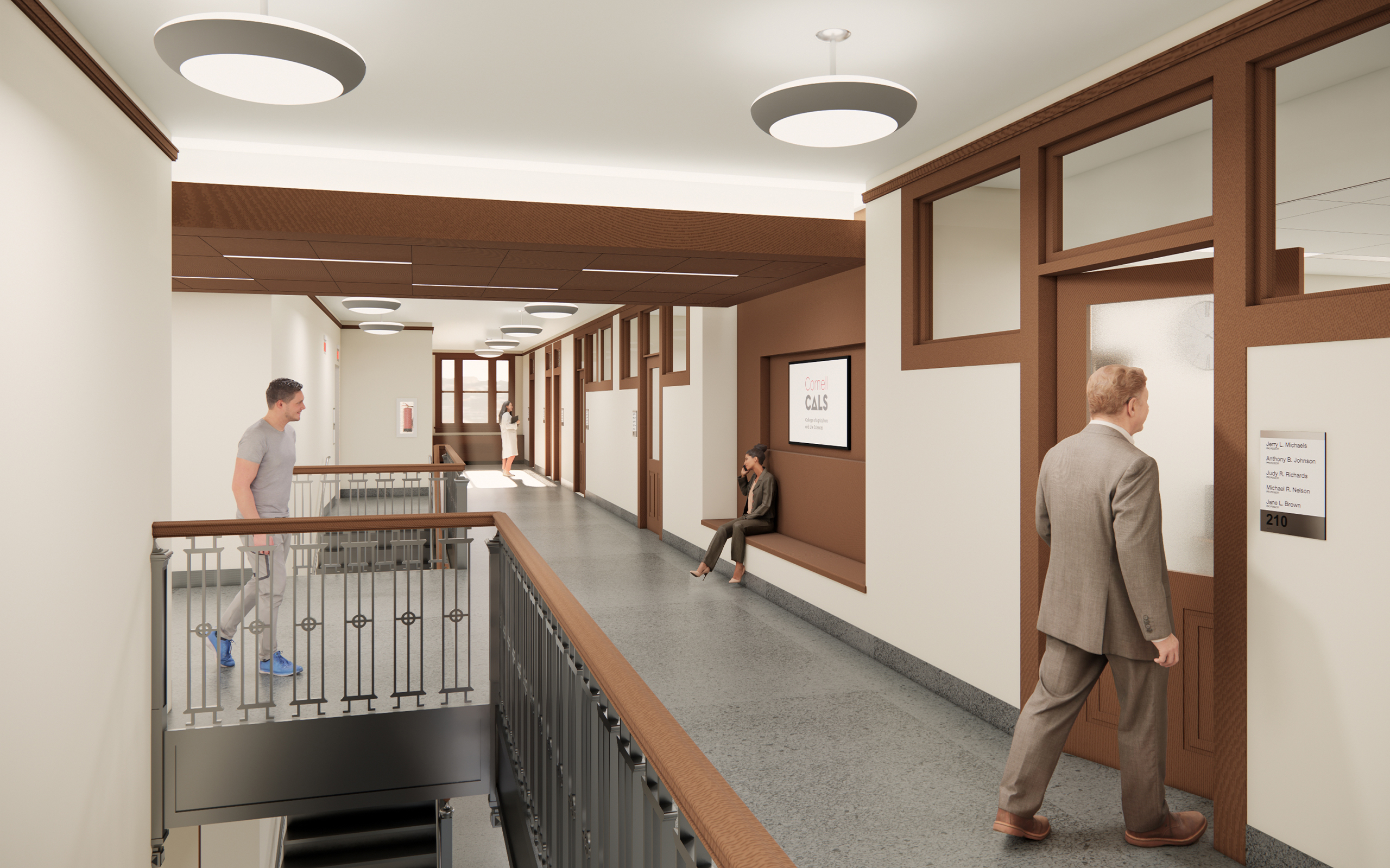 2nd Floor Lobby_16x10 Cornell University Rice Hall second floor lobby rendering