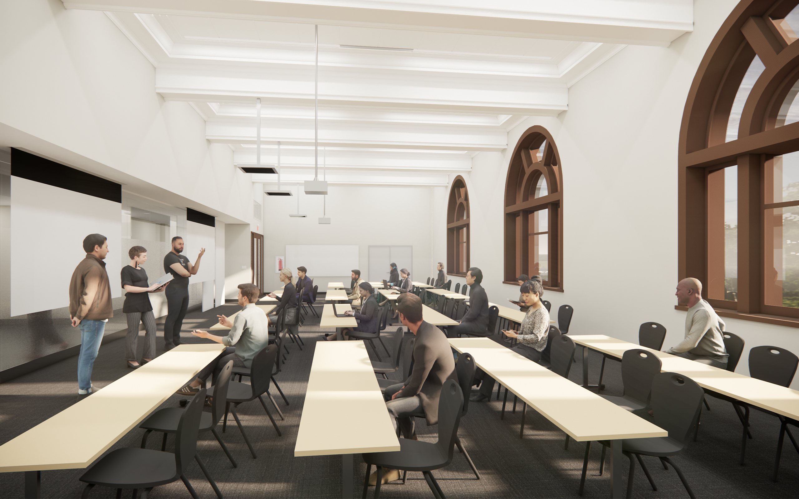 Seminar Room_16x10 Cornell University Rice Hall seminar room rendering